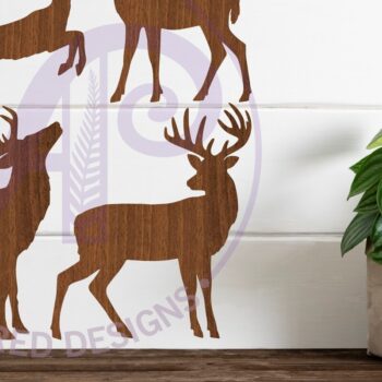 Intra απο ξύλο plywood 3mm-4mm πάχος - Τοίχος κοπής με λέιζερ σιλουέτα ελαφιού και ελαφιού Δίασταση 30x20 cm INTRAFABR-116860085 - Image 3