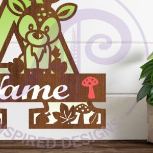 Intra απο ξύλο plywood 3mm-4mm πάχος - Μονόγραμμα με κεφαλαίο ελάφι Επιστολή  Δίασταση 30x20 cm INTRAFABR-84539404