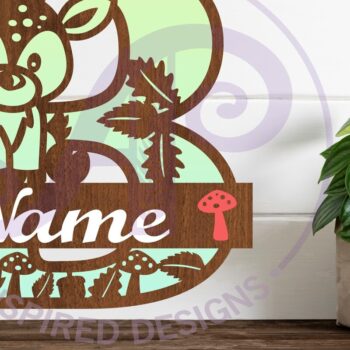 Intra απο ξύλο plywood 3mm-4mm πάχος - Μονόγραμμα με κεφαλαίο ελάφι Γράμμα B  Δίασταση 30x20 cm INTRAFABR-84539433 - Image 1