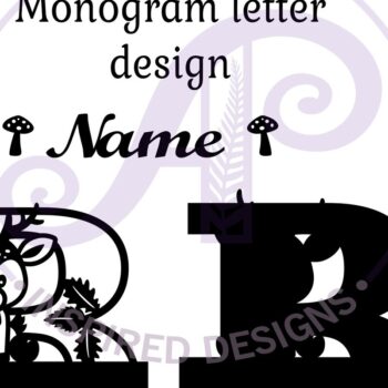 Intra απο ξύλο plywood 3mm-4mm πάχος - Μονόγραμμα με κεφαλαίο ελάφι Γράμμα B  Δίασταση 30x20 cm INTRAFABR-84539433 - Image 3