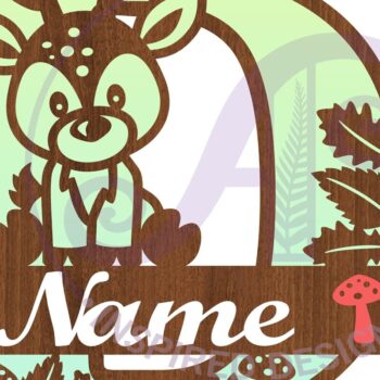 Intra απο ξύλο plywood 3mm-4mm πάχος - Μονόγραμμα με κεφαλαίο ελάφι Επιστολή D  Δίασταση 30x20 cm INTRAFABR-84539480 - Image 2