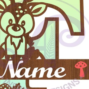 Intra απο ξύλο plywood 3mm-4mm πάχος - Μονόγραμμα με κεφαλαίο ελάφι Επιστολή F  Δίασταση 30x20 cm INTRAFABR-84539536 - Image 2