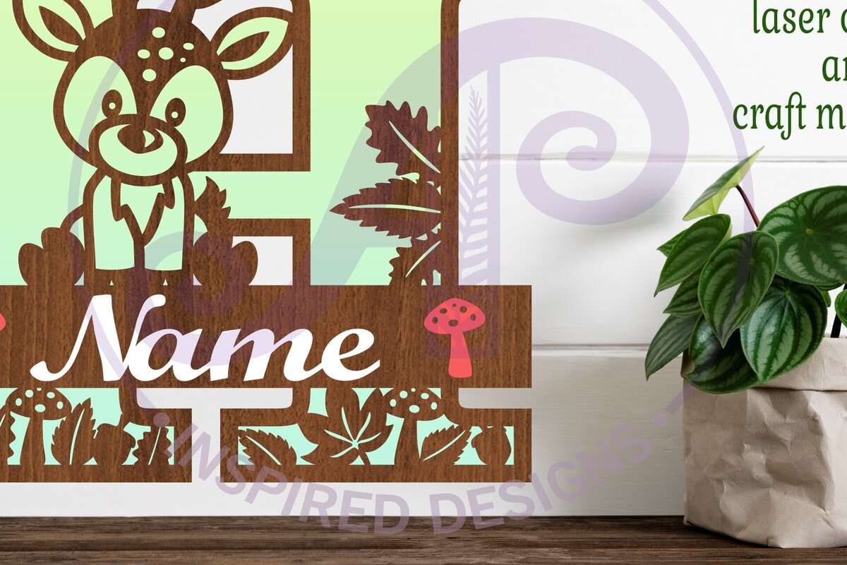 Intra απο ξύλο plywood 3mm-4mm πάχος - Μονόγραμμα με κεφαλαίο ελάφι Επιστολή H  Δίασταση 30x20 cm INTRAFABR-84539575