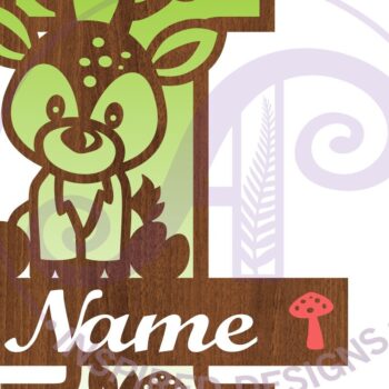 Intra απο ξύλο plywood 3mm-4mm πάχος - Μονόγραμμα με κεφαλαίο ελάφι Επιστολή I  Δίασταση 30x20 cm INTRAFABR-84539613 - Image 2