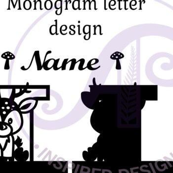 Intra απο ξύλο plywood 3mm-4mm πάχος - Μονόγραμμα με κεφαλαίο ελάφι Επιστολή I  Δίασταση 30x20 cm INTRAFABR-84539613 - Image 3