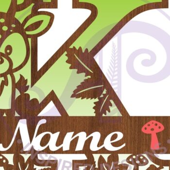 Intra απο ξύλο plywood 3mm-4mm πάχος - Μονόγραμμα με κεφαλαίο ελάφι Επιστολή K  Δίασταση 30x20 cm INTRAFABR-84539665 - Image 2