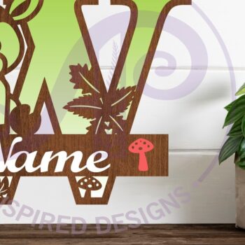 Intra απο ξύλο plywood 3mm-4mm πάχος - Μονόγραμμα με κεφαλαίο ελάφι Επιστολή W  Δίασταση 30x20 cm INTRAFABR-84540008 - Image 1