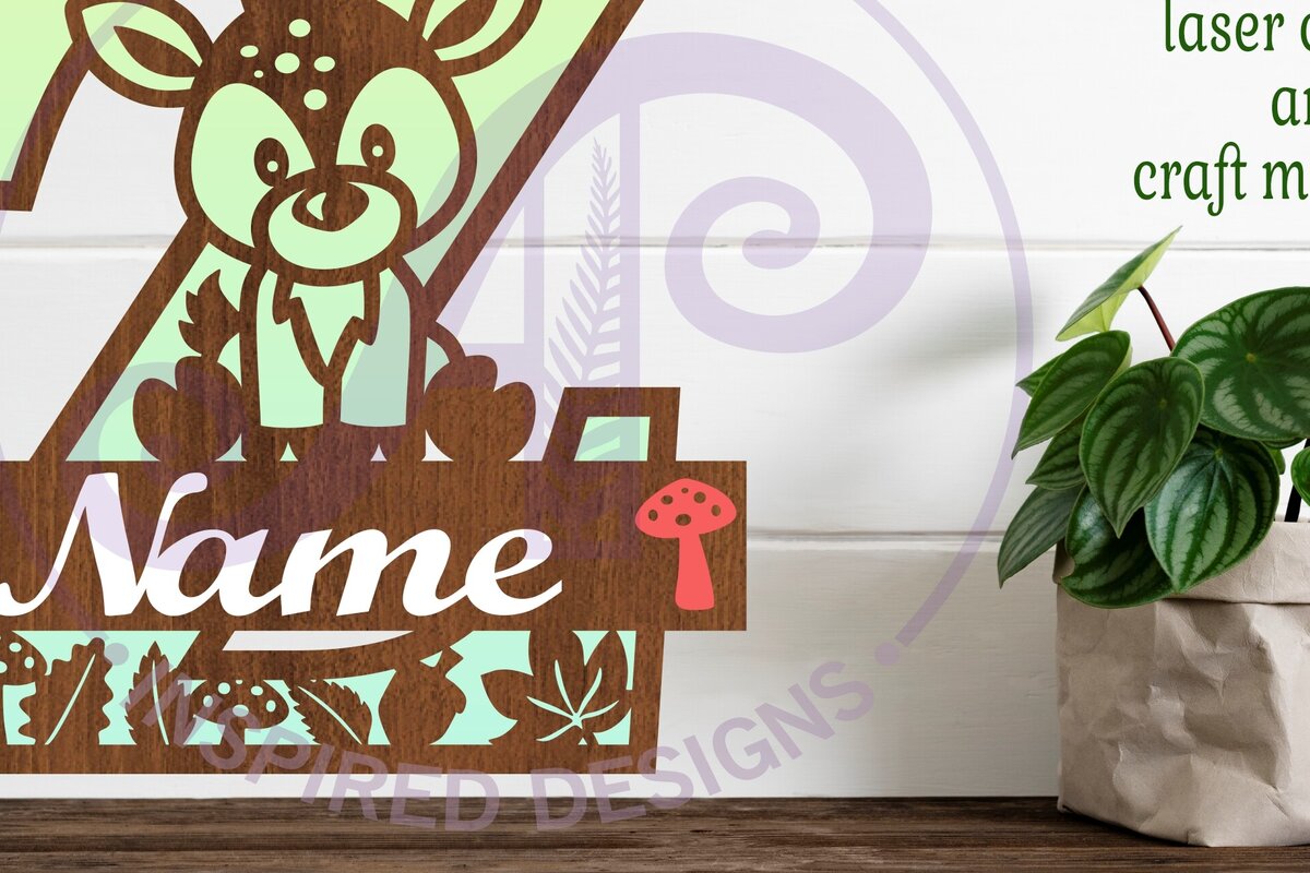 Intra απο ξύλο plywood 3mm-4mm πάχος - Μονόγραμμα με κεφαλαίο ελάφι Γράμμα Z  Δίασταση 30x20 cm INTRAFABR-84540084