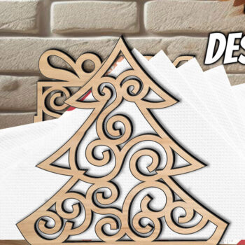 Intra απο ξύλο plywood 3mm-4mm πάχος - Θήκη χαρτοπετσέτας Χριστουγέννων Χριστουγέννων  Δίασταση 15x15 cm INTRAFABR-109032992 - Image 3