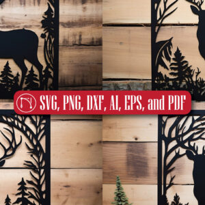 Intra απο ξύλο plywood 3mm-4mm πάχος - Σετ υ  με χριστουγεννιάτικο κομμένο με λέιζερ ελάφια Δίασταση 15x15 cm INTRAFABR-81659465