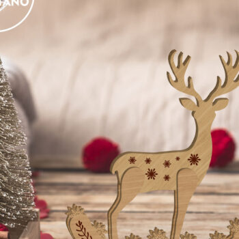 Intra απο ξύλο plywood 3mm-4mm πάχος - Πρότυπο κοπής με λέιζερ Χριστουγέννων ελαφιών, σπίτι Δίασταση 7x8 cm INTRAFABR-79916931 - Image 6