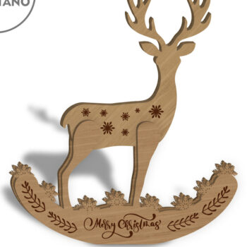 Intra απο ξύλο plywood 3mm-4mm πάχος - Πρότυπο κοπής με λέιζερ Χριστουγέννων ελαφιών, σπίτι Δίασταση 7x8 cm INTRAFABR-79916931 - Image 7