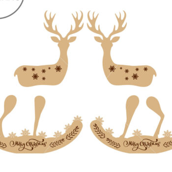 Intra απο ξύλο plywood 3mm-4mm πάχος - Πρότυπο κοπής με λέιζερ Χριστουγέννων ελαφιών, σπίτι Δίασταση 7x8 cm INTRAFABR-79916931 - Image 9