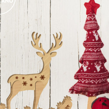 Intra απο ξύλο plywood 3mm-4mm πάχος - Πρότυπο κοπής με λέιζερ Χριστουγέννων ελαφιών, σπίτι Δίασταση 7x8 cm INTRAFABR-79916931 - Image 10