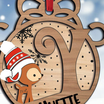 Intra απο ξύλο plywood 3mm-4mm πάχος - Ελάφια Χριστουγεννιάτικη επιστολή Y Στολίδι διακοπές Δίασταση 6x6 cm INTRAFABR-109836099 - Image 1