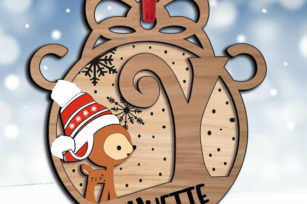 Intra απο ξύλο plywood 3mm-4mm πάχος - Ελάφια Χριστουγεννιάτικη επιστολή Y Στολίδι διακοπές Δίασταση 6x6 cm INTRAFABR-109836099