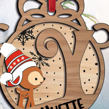 Intra απο ξύλο plywood 3mm-4mm πάχος - Ελάφια Χριστουγεννιάτικη επιστολή Y Στολίδι διακοπές Δίασταση 6x6 cm INTRAFABR-109836099 - Image 2