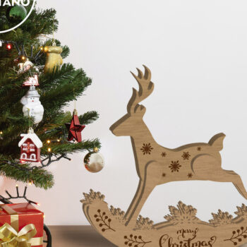 Intra απο ξύλο plywood 3mm-4mm πάχος - Χριστουγεννιάτικο Σετ Ελαφιού Πολυστρωματικό κομμένο  Δίασταση 7x8 cm INTRAFABR-80467371 - Image 2