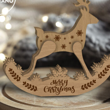 Intra απο ξύλο plywood 3mm-4mm πάχος - Χριστουγεννιάτικο Σετ Ελαφιού Πολυστρωματικό κομμένο  Δίασταση 7x8 cm INTRAFABR-80467371 - Image 3