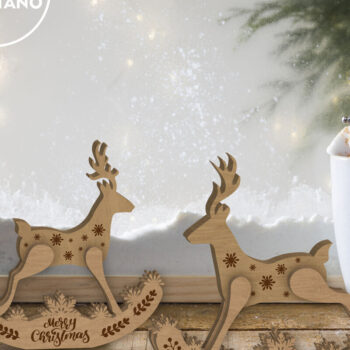 Intra απο ξύλο plywood 3mm-4mm πάχος - Χριστουγεννιάτικο Σετ Ελαφιού Πολυστρωματικό κομμένο  Δίασταση 7x8 cm INTRAFABR-80467371 - Image 4