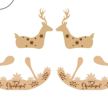 Intra απο ξύλο plywood 3mm-4mm πάχος - Χριστουγεννιάτικο Σετ Ελαφιού Πολυστρωματικό κομμένο  Δίασταση 7x8 cm INTRAFABR-80467371 - Image 9