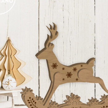 Intra απο ξύλο plywood 3mm-4mm πάχος - Χριστουγεννιάτικο Σετ Ελαφιού Πολυστρωματικό κομμένο  Δίασταση 7x8 cm INTRAFABR-80467371 - Image 10