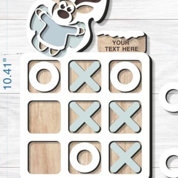 Intra απο ξύλο plywood 3mm-4mm πάχος - Deer Christmas Tic Tac Toe Laser Cut Fil Δίασταση 15x15 cm INTRAFABR-97047265 - Image 3