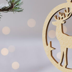 Intra απο ξύλο plywood 3mm-4mm πάχος -  στολιδιών παιχνιδιών ελαφιού Χριστουγεννιάτικου δέντρου Δίασταση 3x3 cm INTRAFABR-108206785