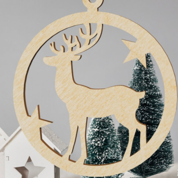 Intra απο ξύλο plywood 3mm-4mm πάχος -  στολιδιών παιχνιδιών ελαφιού Χριστουγεννιάτικου δέντρου Δίασταση 3x3 cm INTRAFABR-108206785 - Image 2