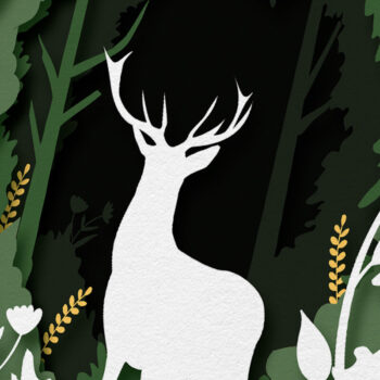 Intra απο ξύλο plywood 3mm-4mm πάχος - Deer Forest Shadow Box , 3D Mandala Δίασταση 25x25 cm INTRAFABR-57872049 - Image 3