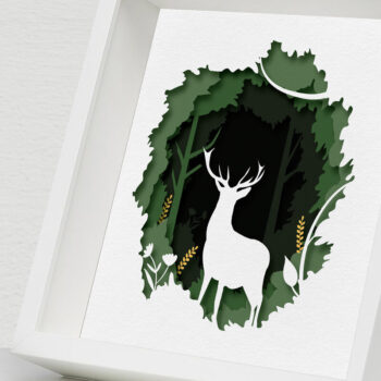 Intra απο ξύλο plywood 3mm-4mm πάχος - Deer Forest Shadow Box , 3D Mandala Δίασταση 25x25 cm INTRAFABR-57872049 - Image 4