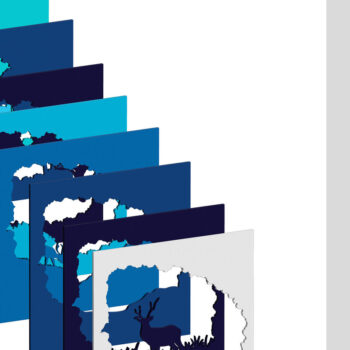 Intra απο ξύλο plywood 3mm-4mm πάχος - Deer Forest Shadow Box , 3D Papercut Δίασταση 10x10 cm INTRAFABR-58542134 - Image 4