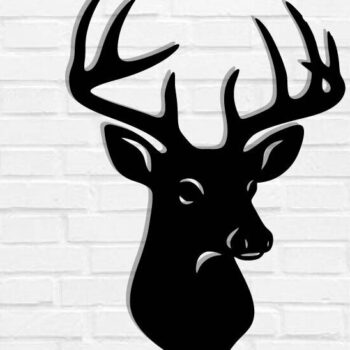 Intra απο ξύλο plywood 3mm-4mm πάχος - Deer Head Laser Cut, Deer Head  Δίασταση 40x50 cm INTRAFABR-118461318 - Image 1