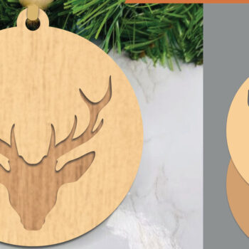 Intra απο ξύλο plywood 3mm-4mm πάχος - Στολίδι με λέιζερ κεφαλής ελαφιού  Δίασταση 6x6 cm INTRAFABR-106024489 - Image 1