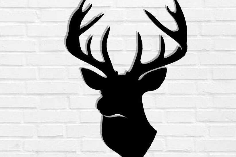 Intra απο ξύλο plywood 3mm-4mm πάχος - Deer Head Metal Wall Art Laser Cut  Δίασταση 40x50 cm INTRAFABR-118461406