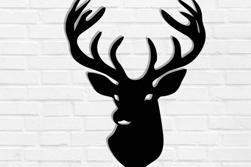 Intra απο ξύλο plywood 3mm-4mm πάχος - Deer Head Metal Wall Art Laser Cut  Δίασταση 40x50 cm INTRAFABR-118461505