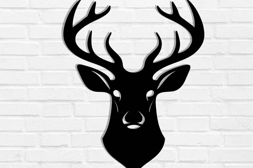 Intra απο ξύλο plywood 3mm-4mm πάχος - Deer Head Metal Wall Art Laser Cut  Δίασταση 40x50 cm INTRAFABR-118461165