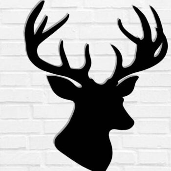 Intra απο ξύλο plywood 3mm-4mm πάχος - Deer Head Μεταλλική διακόσμηση τοίχου Δίασταση 40x50 cm INTRAFABR-118461207 - Image 1