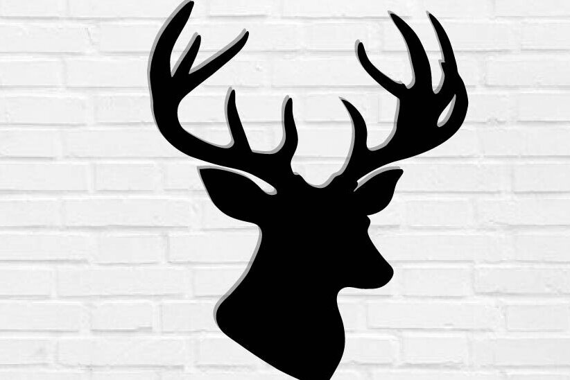 Intra απο ξύλο plywood 3mm-4mm πάχος - Deer Head Μεταλλική διακόσμηση τοίχου Δίασταση 40x50 cm INTRAFABR-118461207