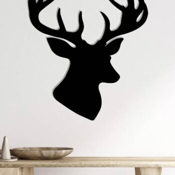 Intra απο ξύλο plywood 3mm-4mm πάχος - Deer Head Μεταλλική διακόσμηση τοίχου Δίασταση 40x50 cm INTRAFABR-118461207 - Image 2