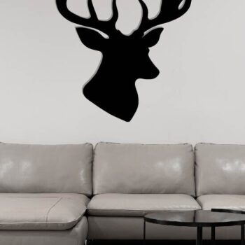 Intra απο ξύλο plywood 3mm-4mm πάχος - Deer Head Μεταλλική διακόσμηση τοίχου Δίασταση 40x50 cm INTRAFABR-118461207 - Image 3