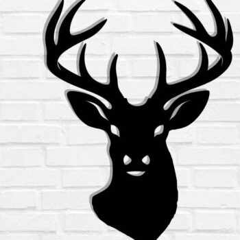 Intra απο ξύλο plywood 3mm-4mm πάχος - Deer Head Μεταλλική διακόσμηση τοίχου Δίασταση 40x50 cm INTRAFABR-118461375 - Image 1