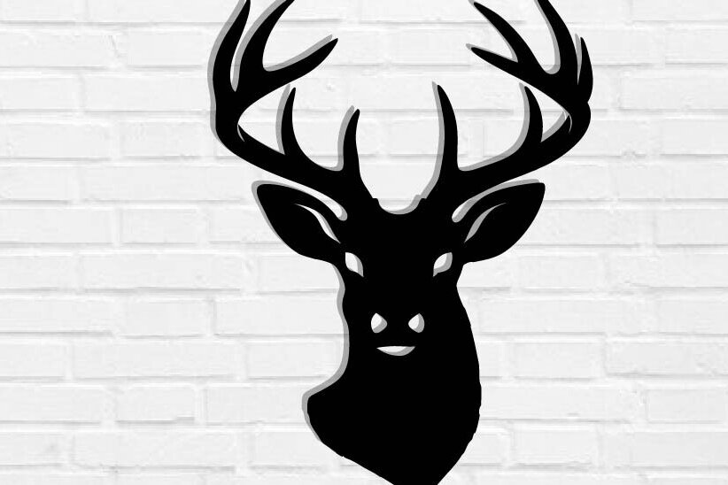 Intra απο ξύλο plywood 3mm-4mm πάχος - Deer Head Μεταλλική διακόσμηση τοίχου Δίασταση 40x50 cm INTRAFABR-118461375