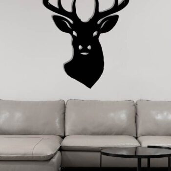 Intra απο ξύλο plywood 3mm-4mm πάχος - Deer Head Μεταλλική διακόσμηση τοίχου Δίασταση 40x50 cm INTRAFABR-118461375 - Image 3