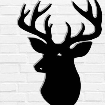 Intra απο ξύλο plywood 3mm-4mm πάχος - Deer Head Μεταλλική διακόσμηση τοίχου Δίασταση 40x50 cm INTRAFABR-118461133 - Image 1