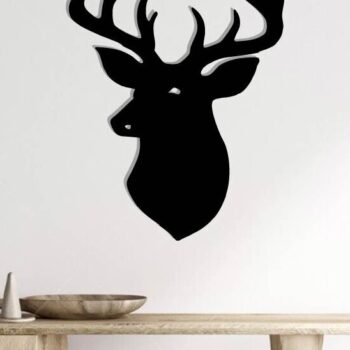 Intra απο ξύλο plywood 3mm-4mm πάχος - Deer Head Μεταλλική διακόσμηση τοίχου Δίασταση 40x50 cm INTRAFABR-118461133 - Image 2