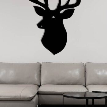 Intra απο ξύλο plywood 3mm-4mm πάχος - Deer Head Μεταλλική διακόσμηση τοίχου Δίασταση 40x50 cm INTRAFABR-118461133 - Image 3