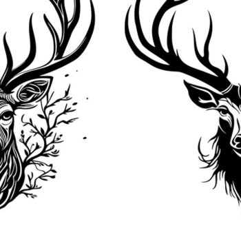 Intra απο ξύλο plywood 3mm-4mm πάχος - Πακέτο  με κεφάλι ελαφιού | Κυνήγι ελαφιών  Δίασταση 30x20 cm INTRAFABR-72676005 - Image 2