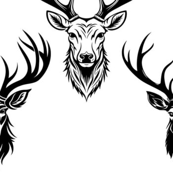 Intra απο ξύλο plywood 3mm-4mm πάχος - Πακέτο  με κεφάλι ελαφιού | Κυνήγι ελαφιών  Δίασταση 30x20 cm INTRAFABR-72676005 - Image 4