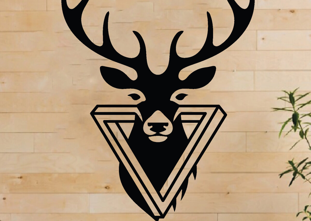 Intra απο ξύλο plywood 3mm-4mm πάχος -  κοπής λέιζερ κυνηγιού ελαφιού, τέχνη τοίχου Δίασταση 40x50 cm INTRAFABR-62968035